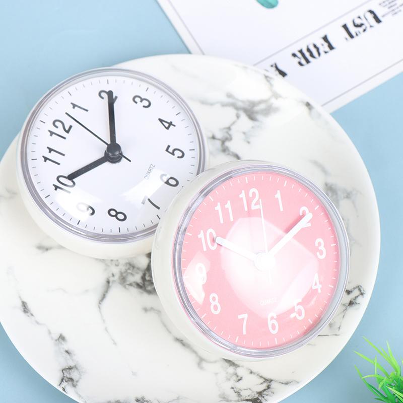 Мини-присоски, настенные часы, противотуманные, водонепроницаемые, кухонные, туалетные, кварцевые часы