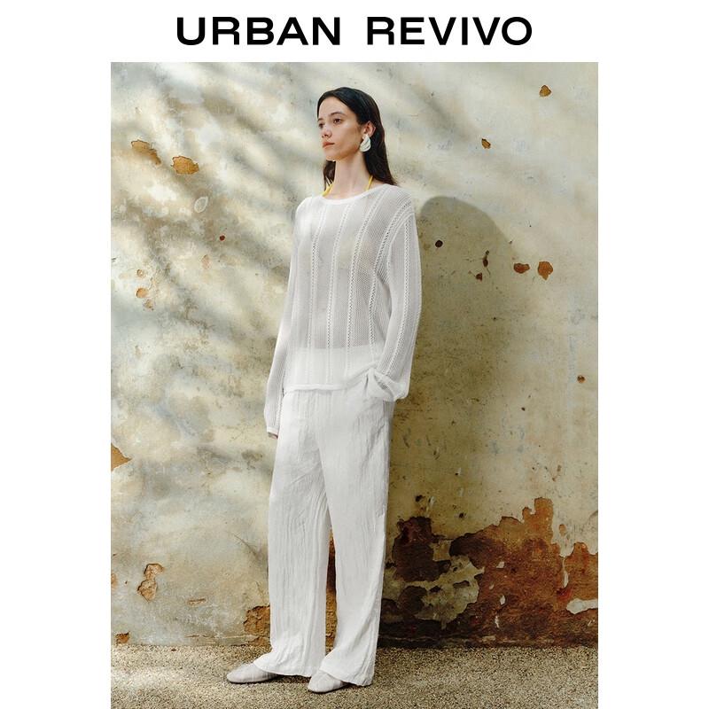 Women's Relaxed Fit Hollow-Out Textured Knit Top