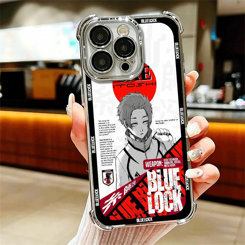 Аниме Синий L-Lock Манга Мягкий Чехол Для Телефона Для iPhone 15 16 17 Air 14 Pro Max 16E Plus 13 12 Mini Покрытие Защита От Падения Fundas