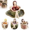 Funny Resin Tea Steeper Bathing Girl Infuser for Loose Leaf Tea, Fine Mesh Strainer, Creative Reusable Strainer Mugs Sitting Figure Filter Cups
