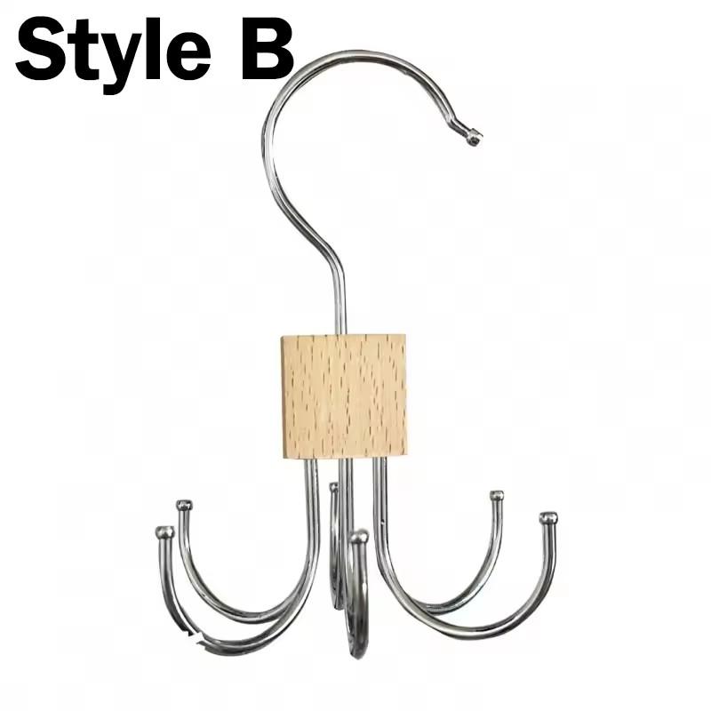 Вешалка для ремня, экономящая место, вращающиеся крючки для вешалок, вешалка для одежды на 6 крючков, органайзер для бюстгальтеров, вешалка для шарфов, вешалка для шкафа