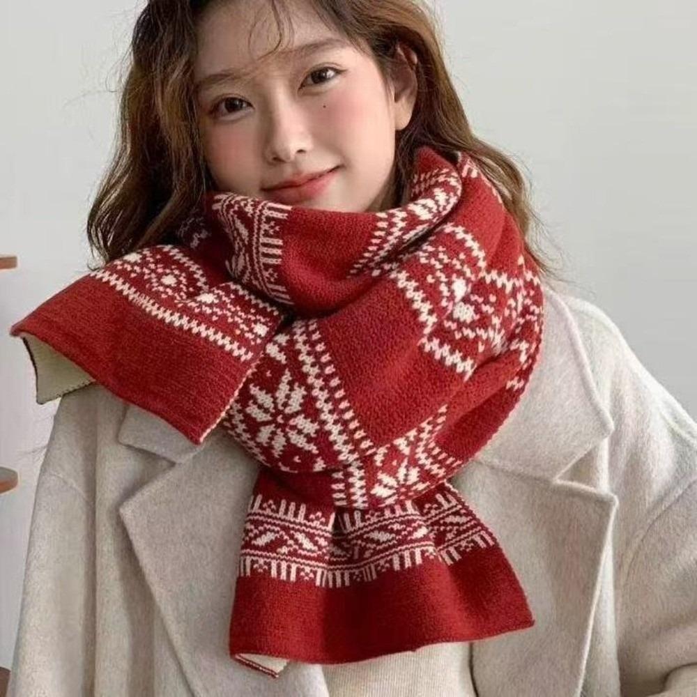 Knitted Knitted Scarf Windproof Neckerchief New Neck Warmer Gift