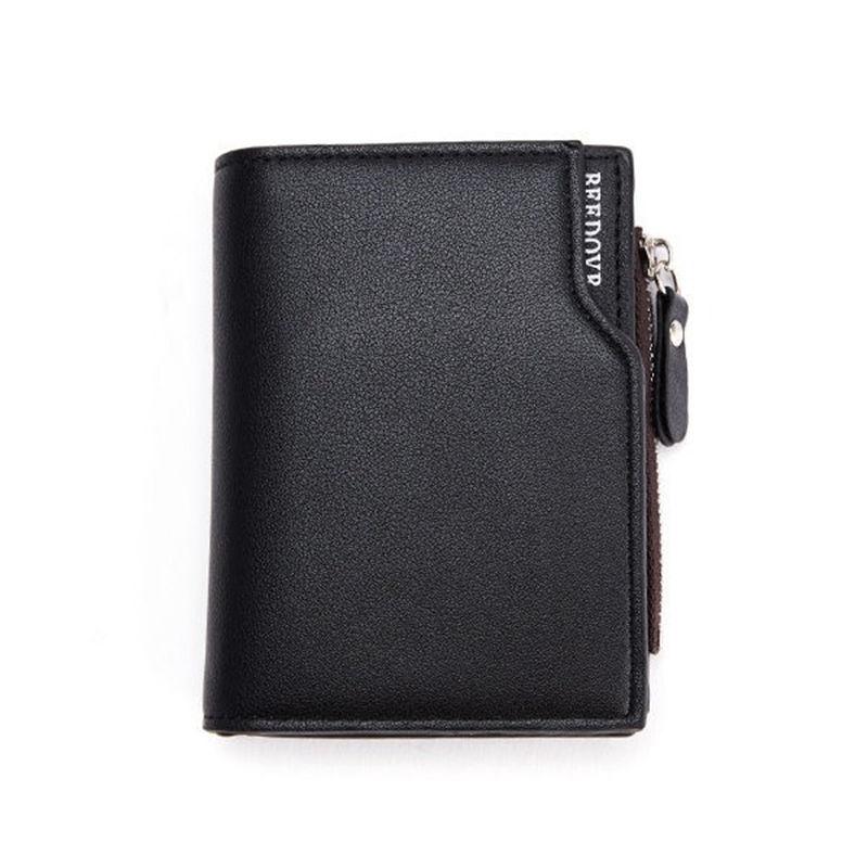Men Fashion Short Wallets Artificial Leather Card Holder Vintage Design Casual Purse Wallet