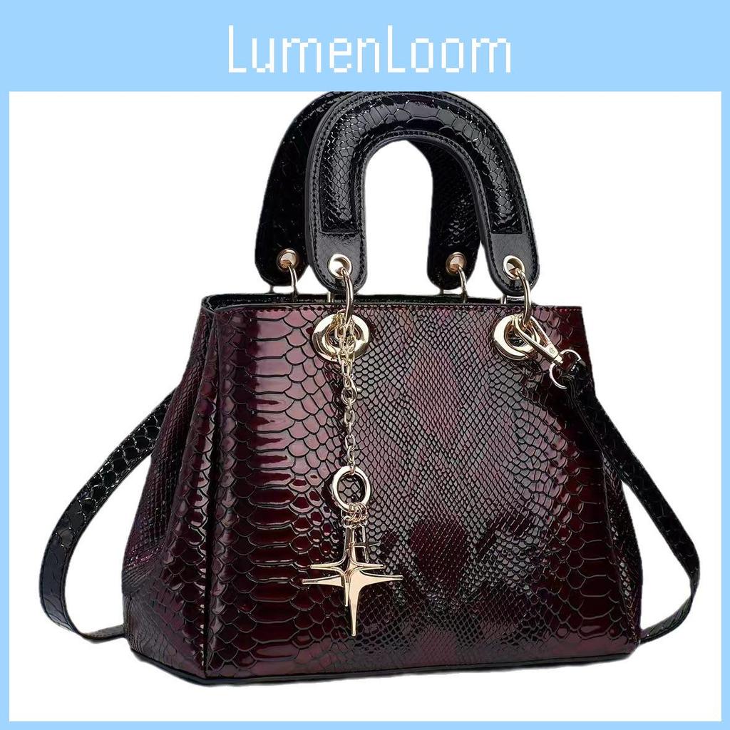 2023 New Fashion Snake Skin Leather Handbag Large Capacity Soft Pu Shoulder Bag