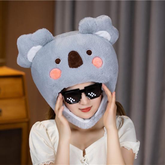 Плюшевая шляпа с хлопковым наполнителем, эластичный мягкий теплый зимний головной убор в форме животного для косплея
