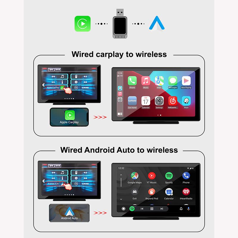Мини беспроводной CarPlay Android Auto Carplay адаптер Smart AI Box WiFi USB Type C соединение Plug and Play Универсальные автомобильные аксессуары