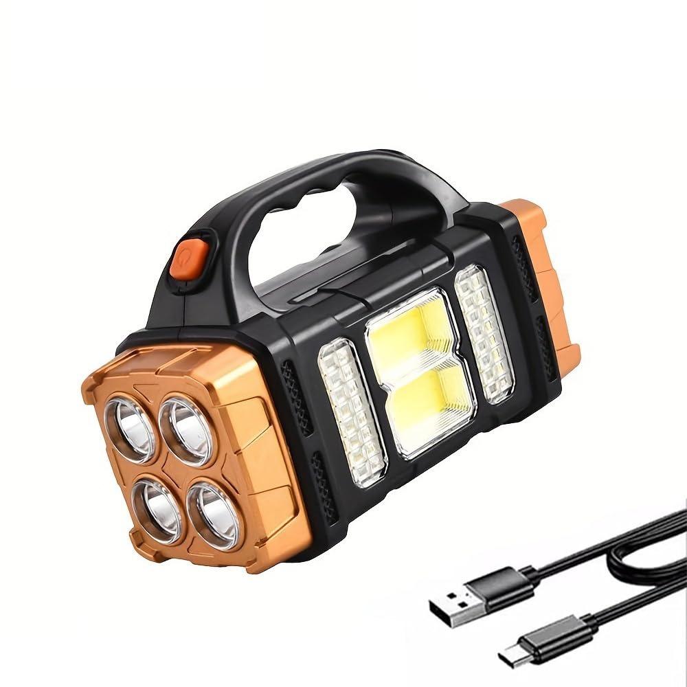 High Power Solar Emergency Light Waterproof Led Flashlight COB Searchlight Outdoor Use