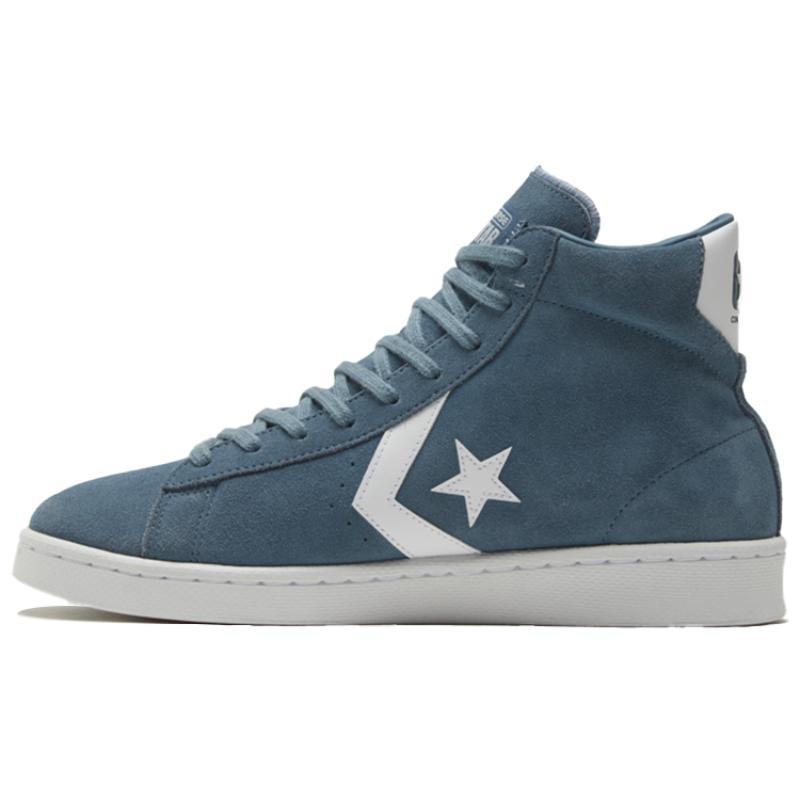 Converse Cons Pro Leather Synthetic Leather Non-slip Wear-resistant High-top Skate Shoes Unisex Blue