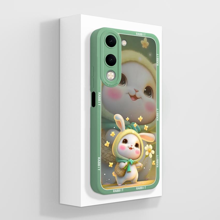 Для Vivo Y04 Y03 Y02 Y11 Y15 Y20 Чехол для телефона Милый мультяшный узор для девочек Гладкий жидкий силикон Противоударная защита Задние крышки Чехол для корпуса Vivo