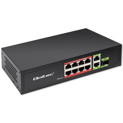 Коммутатор 8x RJ45 PoE 2x RJ45 Uplink 1x SFP