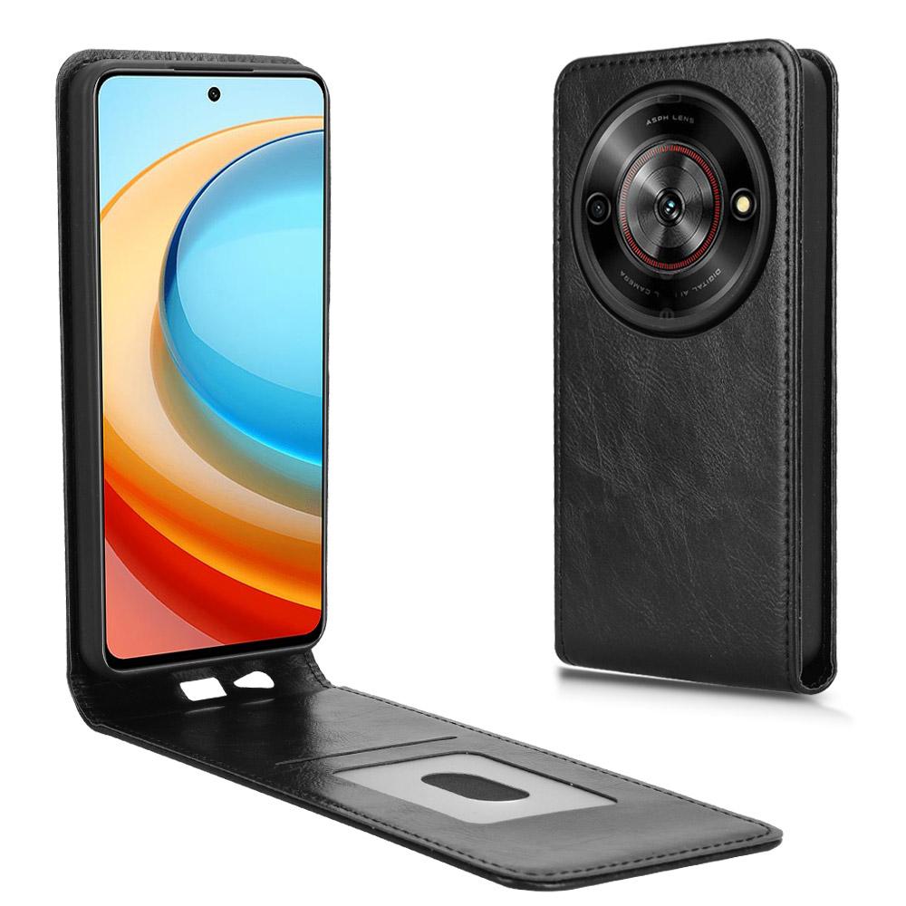 Чехол для телефона для ZTE Blade A75 5G/nubia Focus/nubia Calf 5G Магнитный вертикальный откидной кожаный чехол со слотом для карт