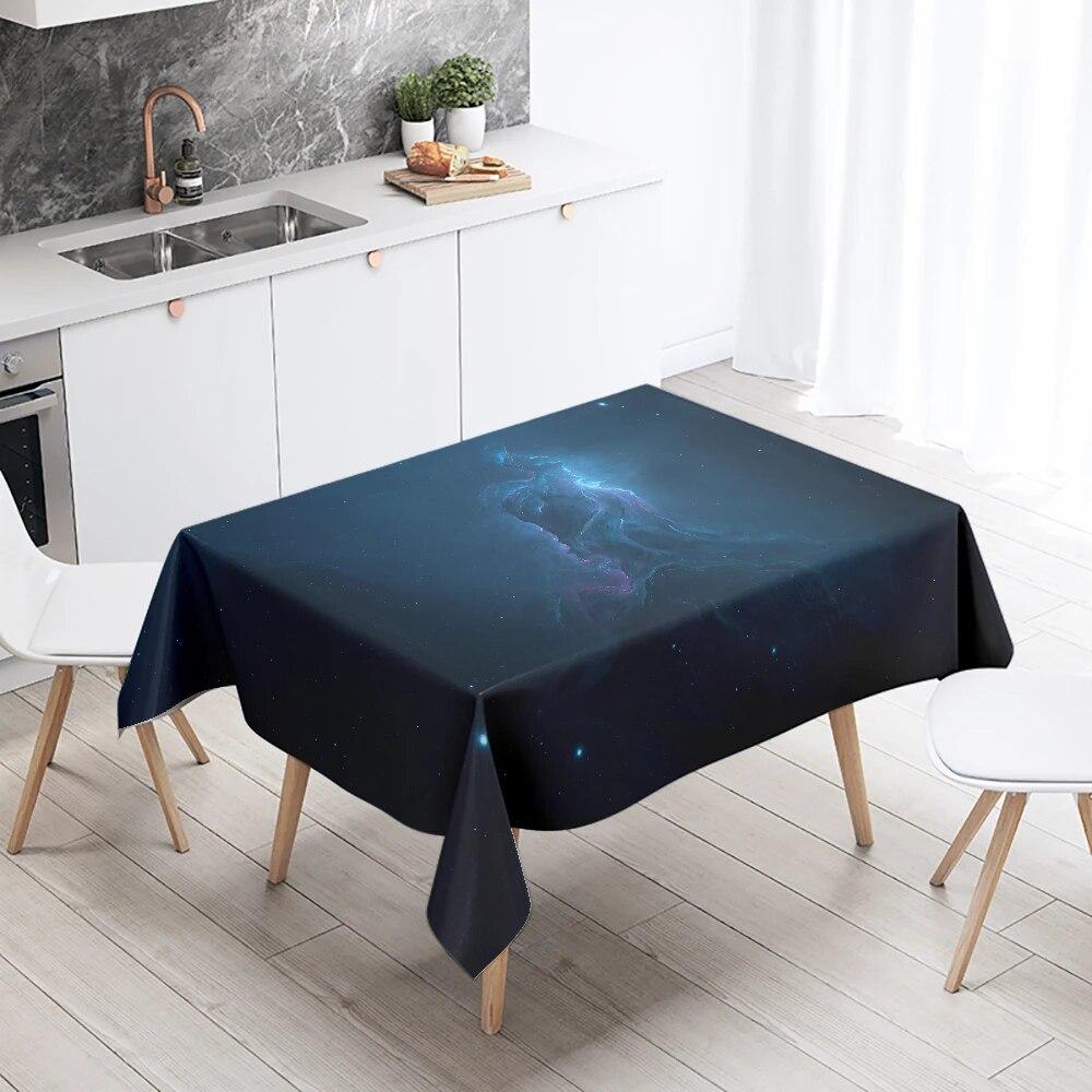 Mysterious Fantasy Space Starry Planet Tablecloth Salon Party Restaurant Decoration Antifouling Waterproof Home Table
