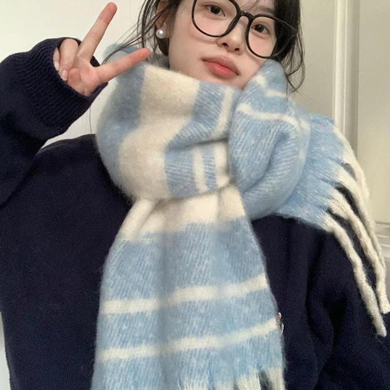 Winter Imitation Cashmere Scarf For Women High-End Korean Style Warm Scarf Fashionable And Versatile Thickened Shawl