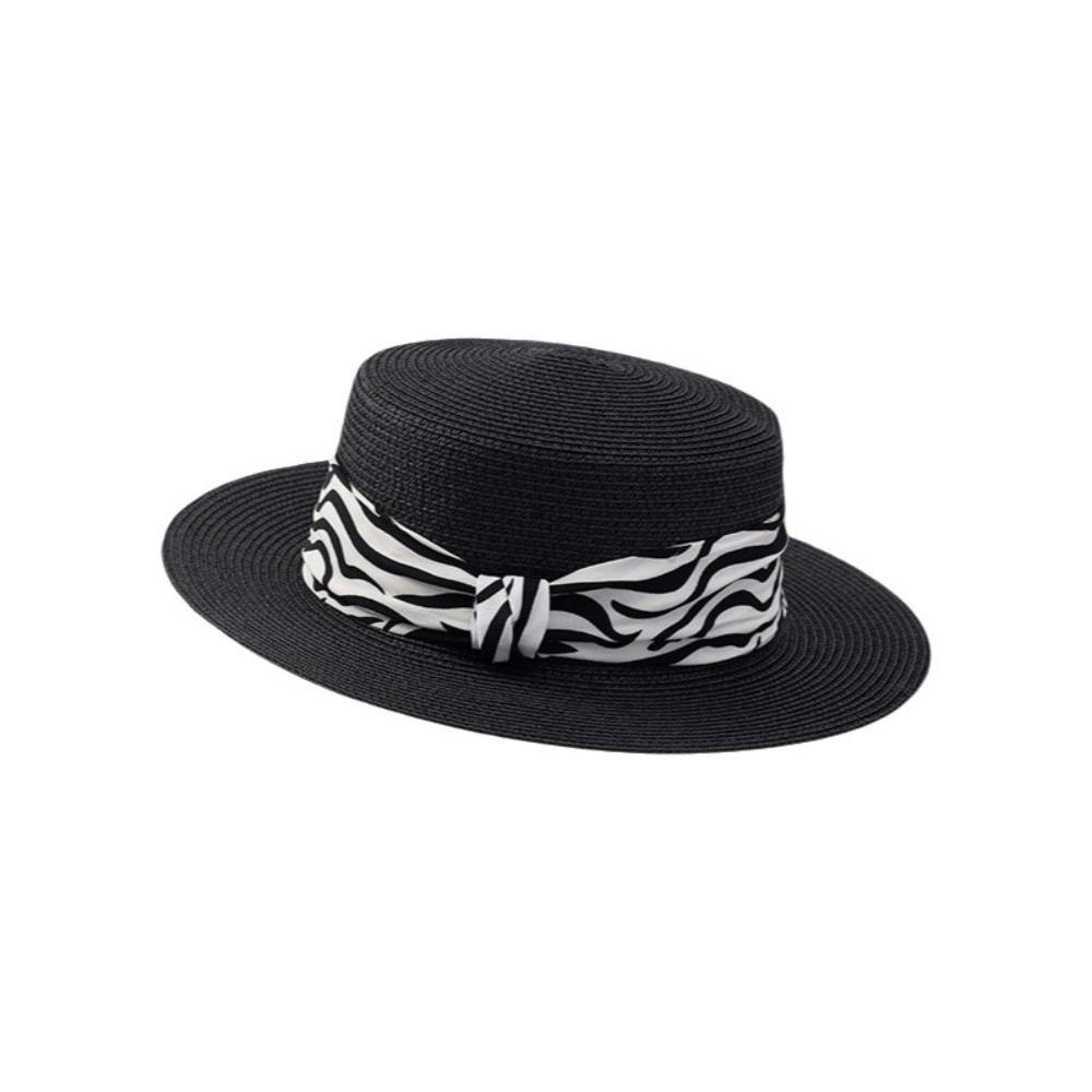Korean Style Sunscreen Bucket Hat with Leopard Print Belt Women's Sun Hat Straw Woven Hat Travel