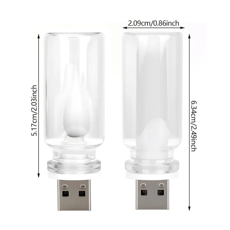 Car Retro 5V LED Bulbs Incandescent Atmosphere Ornament Light Universal USB LED Candle style Rainbow Color Atmosphere Lamp