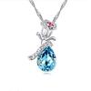 Newest European and American Trend Woman Necklace Angel Tears Shape Lmitation Crystal Pendant