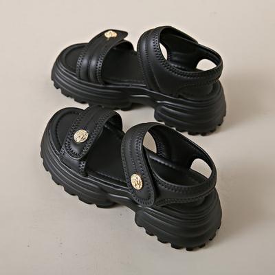 Женские спортивные сандалии на платформе-маффин, лето 2024, новые универсальные повседневные сандалии-романки на липучках для пляжа с увеличением роста