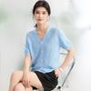 Pure color gentle short-sleeved cardigan jacket with mulberry silk, spring and summer new style, simple and versatile women's knitted sweater