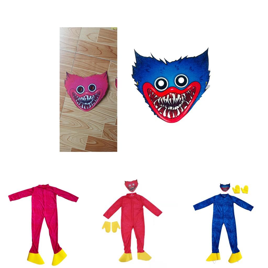 Детский костюм для косплея Huggy Wuggy Poppy Playtime Боди Комбинезон Маска Перчатки Для Унисекс