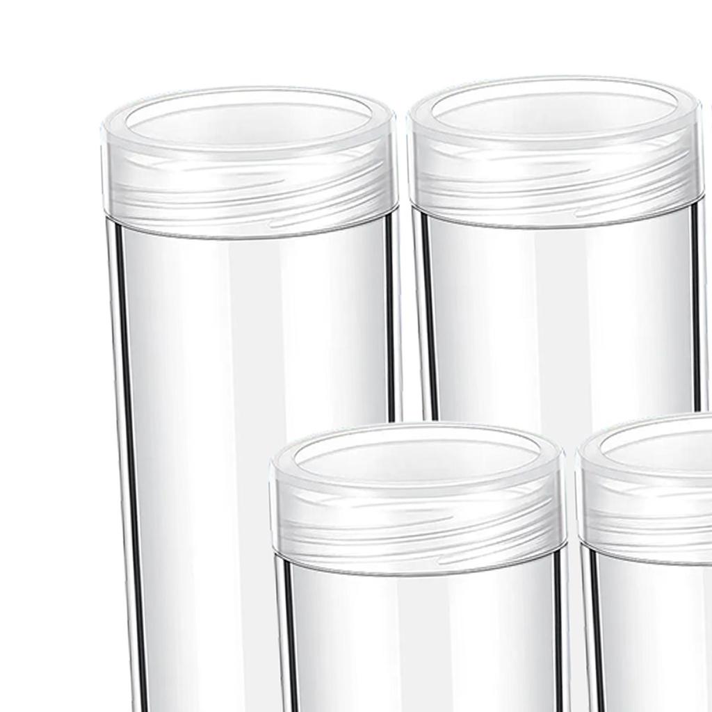 10 Pieces Coin Storage Tubes Sturdy Round for Coins Collection Transparent