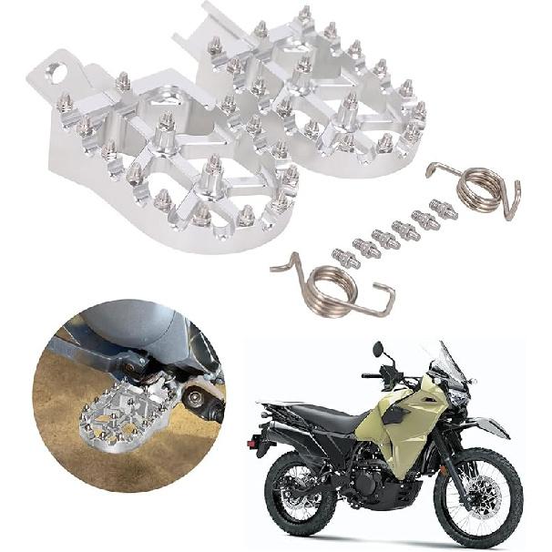 JFG RACING Motorcycle Footpegs Foot Pegs Pedals Rests CNC For KLR 650 KLR650 1987-2018 -2024 Black