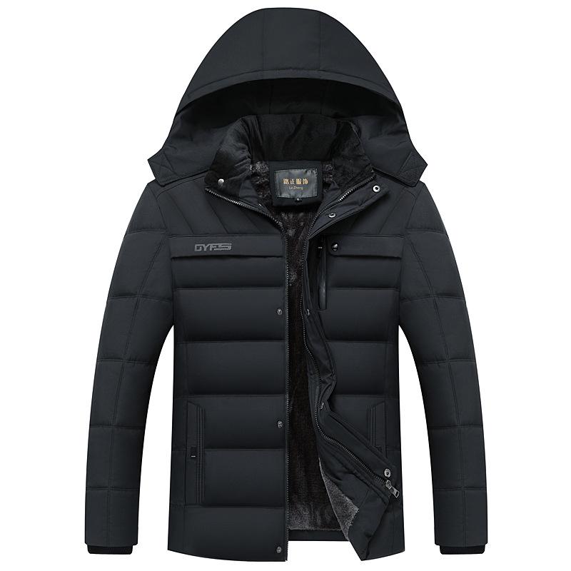Men's Fall and Winter Hooded Warm Jacket Thickened Outdoor Warm Windproof Jacket Lining Padded Jacket