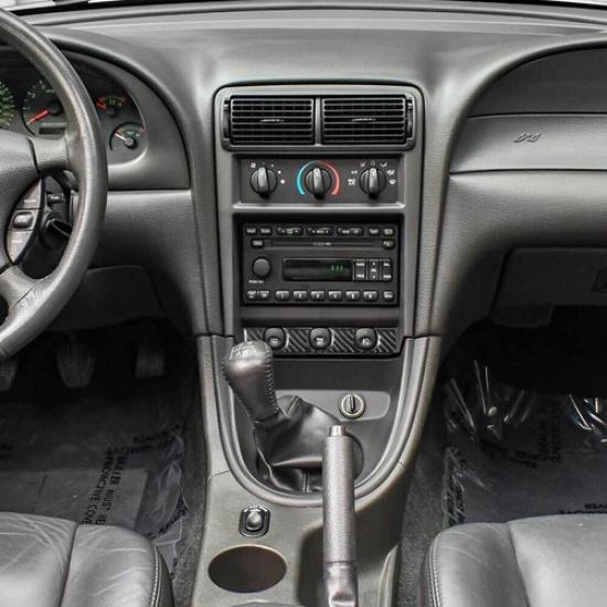 Carbon Fiber Console Fog Light Climate Control Panel Trim For Ford Mustang 01-04