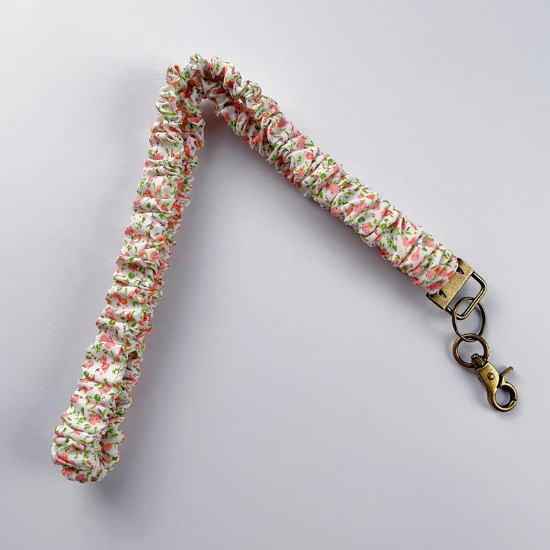 Universal Phone Lanyard Keychain Elastic Golden Neck Strap Detachable Key Ring for Outdoor Hiking Shopping Use