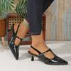 Baotou Sandals Spring and Summer New Pointed Toe Shallow Mouth Stiletto Patent Leather Temperament High Heels