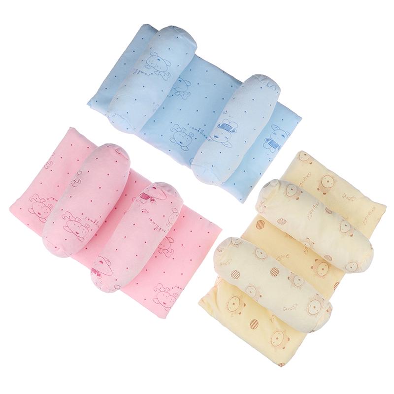 Infant Cotton Soft Pillow Prevent Flat Head Anti Roll Cushion Sleeping Support