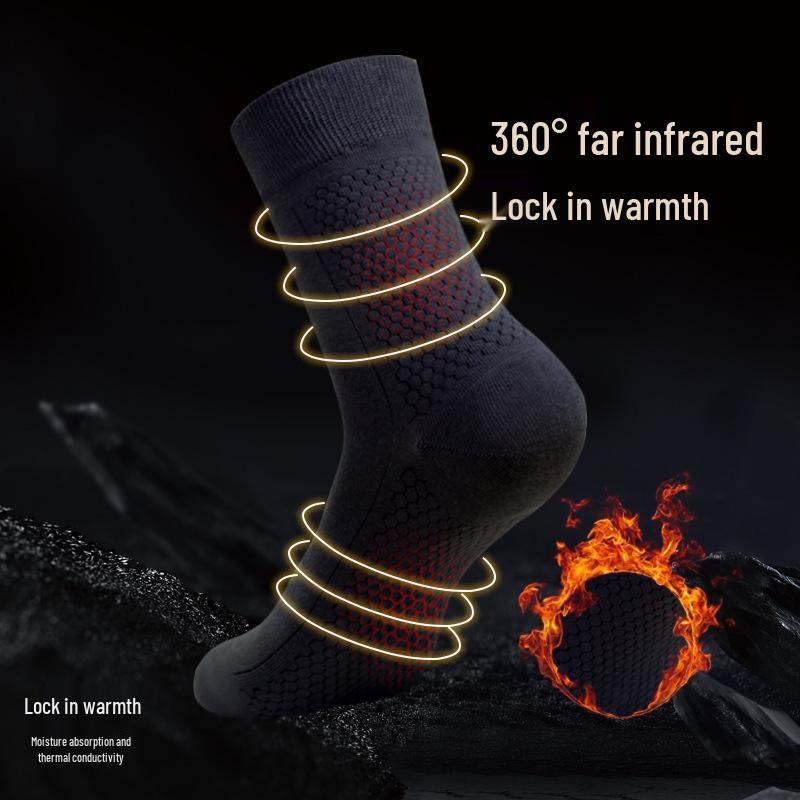 Мужские антибактериальные бизнес-носки до середины икры Ginger Graphene 7-го поколения, дышащие, влагоотводящие хлопковые для осени/зимы