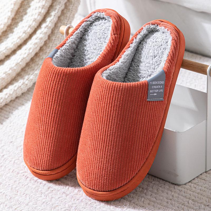 Cotton Slippers Women's Winter Home Home Home Warm Non-slip Thick Bottom Couple New Wool Slippers Men's Autumn and Winter