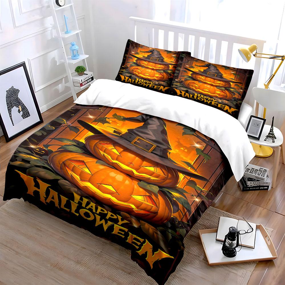 "Glowing Jack-o'-lantern Charm" Bedding sets Duvet covers Pillowcases(1* Duvet Cover 2* Pillowcases without duvet insert)