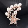 Brooch High-End Niche Silk Scarf Buckle Alloy Diamond Coat Pearl Corsage Pin Accessories