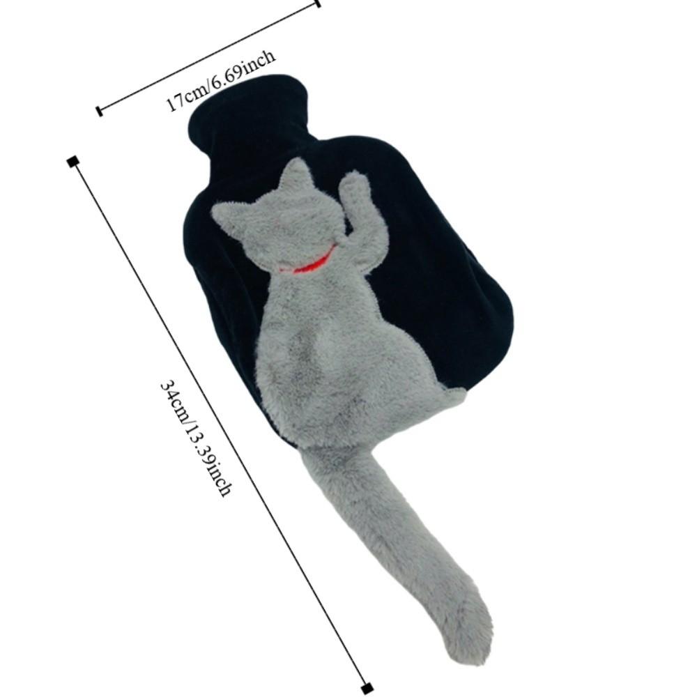 Мультяшная грелка с водой Длинный кошачий хвост Мешок для впрыскивания воды Милая грелка Офис