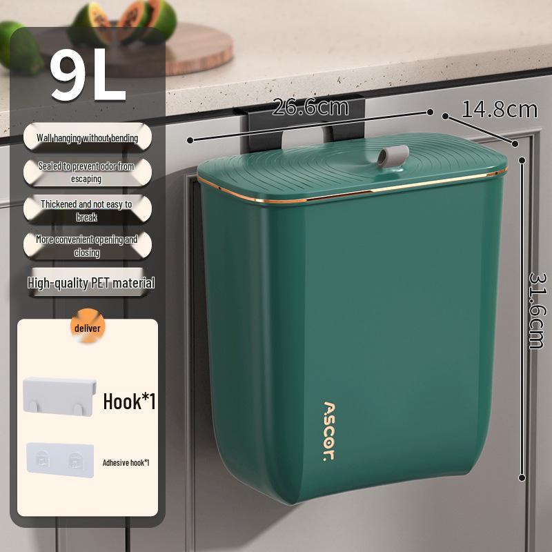 Large Capacity Wall-Mounted Trash Can with Lid for Bathroom, Kitchen, Bedroom, and Living Room