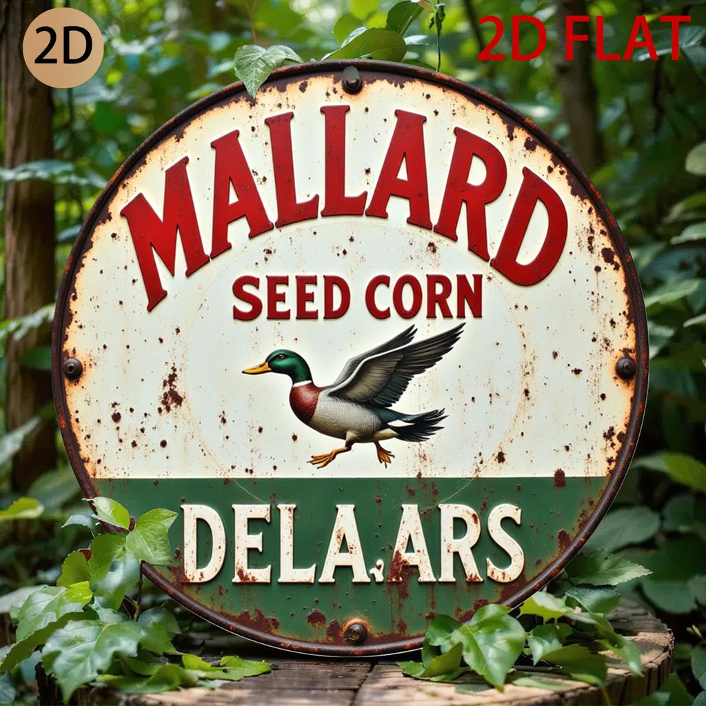Mallard Seed Corn Vintage Farm Advertising Tin Sign Vintage Durable Metal Plaque Wall Decor Home Office Bar Man Cave Wall Art