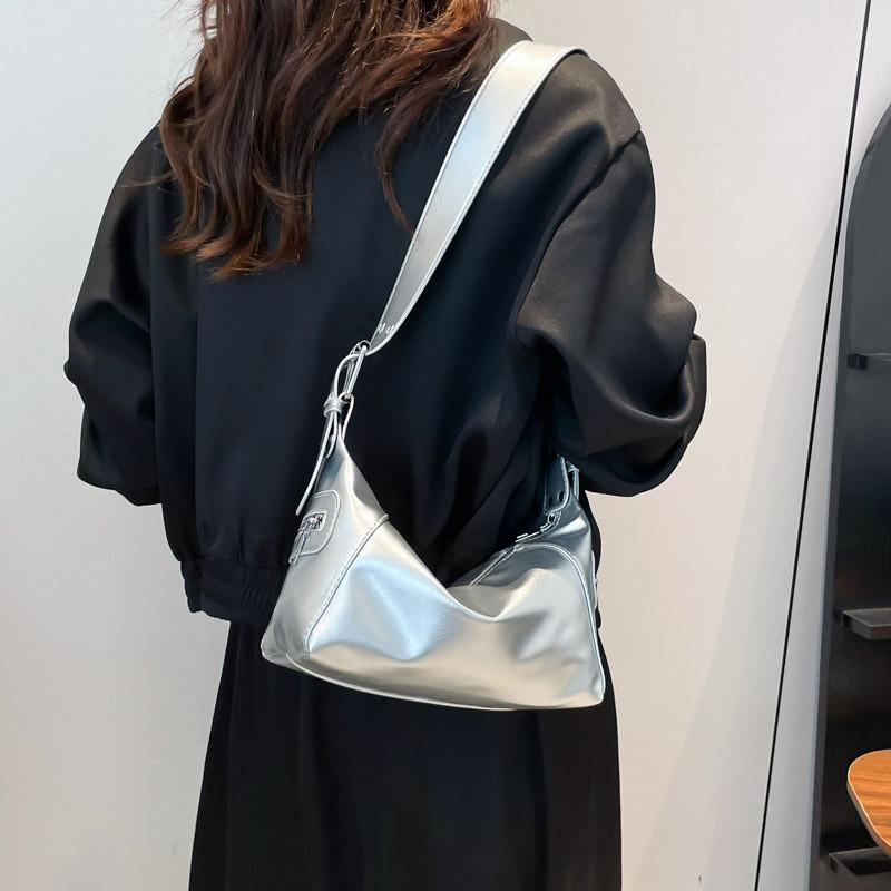 Solid Simple Color Women Casual Pu Leather Shoulder Bag For Daily And Commuting