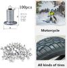 100x Car Bike ATV Tire Studs For Holes Wheel Tyre Screw Snow Spikes Chains Studs