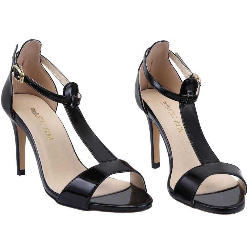 LOSLANDIFEN 2024 женские сандалии новые сексуальные туфли с открытым носком и ремешком на щиколотке на высоком каблуке женские туфли с пряжкой 9 см тонкий каблук летние сандалии с Т-образным ремешком