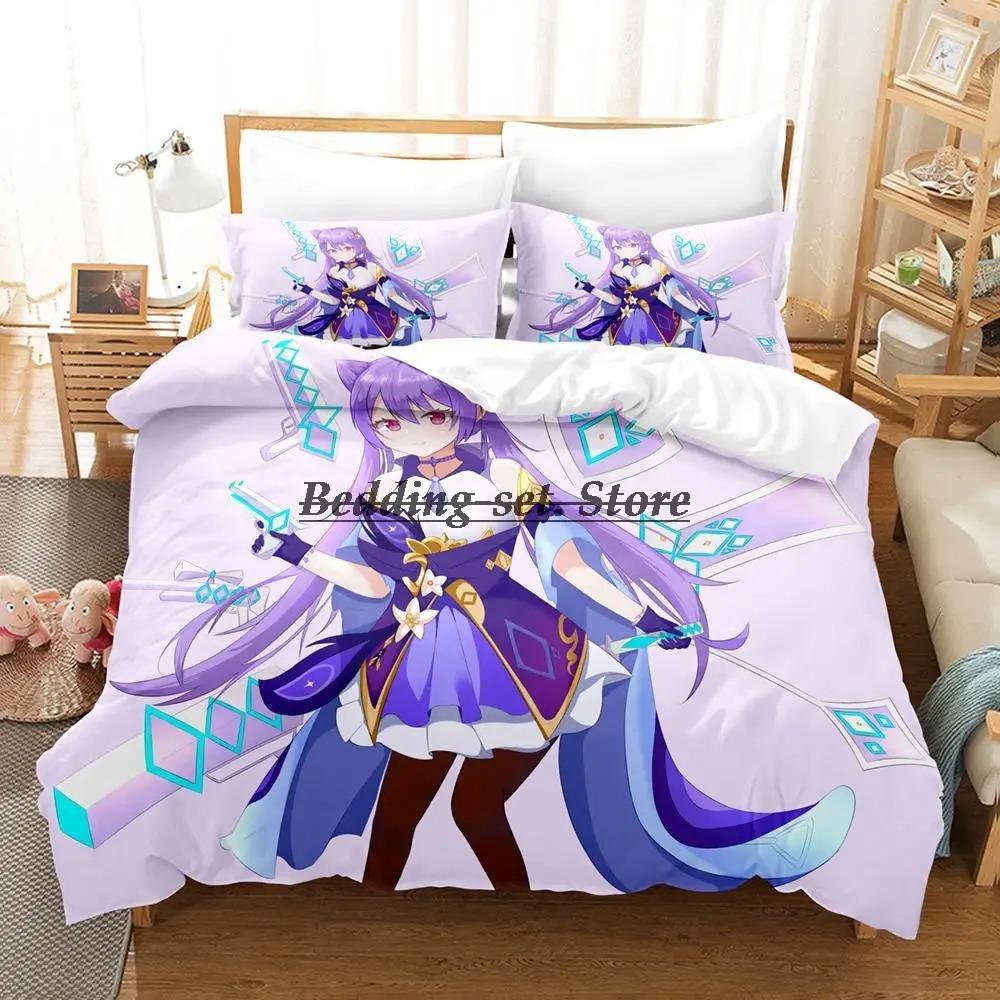 Genshin Impact Game Bedding Set Single Twin Full Queen King Size Bed Set Aldult Kid Bedroom Duvetcover Sets Anime Bed Sheet Set