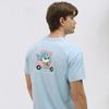 Goxo Men S Round Spandex T ShirT Sky Blue
