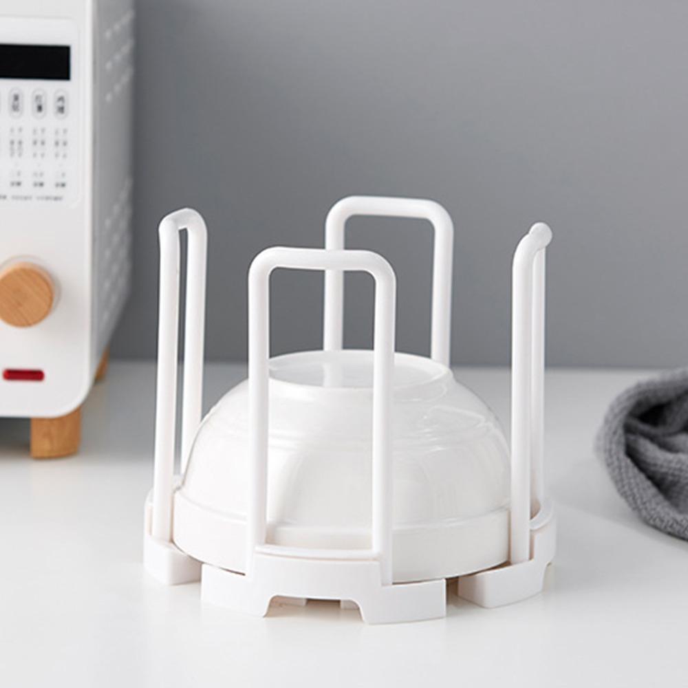 ABS, PP Retractable Bowl Rack Gray Multifunctional Plastic Bowl Holder Reusable Space Saving Adjustable Plate Holders