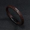 Vintage Braided Leather Bracelet Men'S Fashion Stainless Steel Bracelet Titanium Steel Bracelet Jewelry