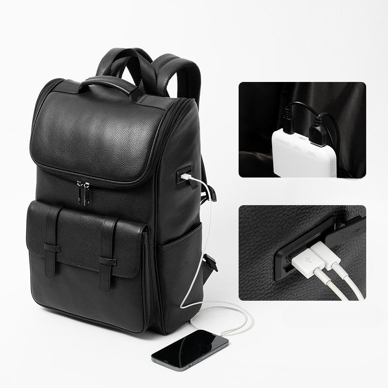 Рюкзак из натуральной кожи, сумка для дальних поездок, компьютерный рюкзак, модная повседневная сумка большой вместимости