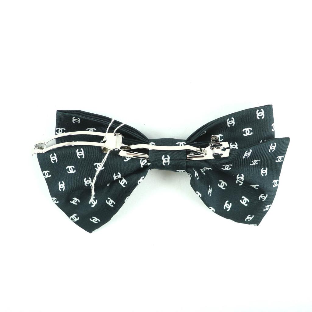 Excellent CHANEL hair accessory Black White silk Women AAA821 25P Used