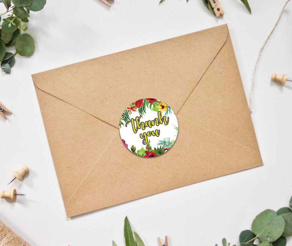 Darling Souvenir Border Round Classic Thank You Stickers 45 Pcs Non Customized-1.6