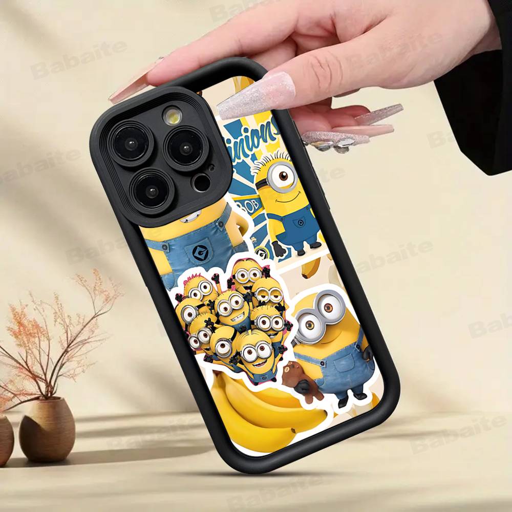 Cartoon Anime Yellow M-Minions Phone Case For IPhone 17 16 15 14 13 12 11 Pro Max Plus Silicone Shockproof Case