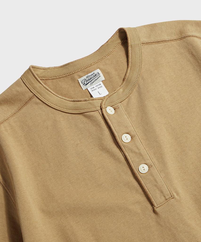 Beulonseun 10,6 унций Хлопковая футболка-henley с коротким рукавом Верблюжий