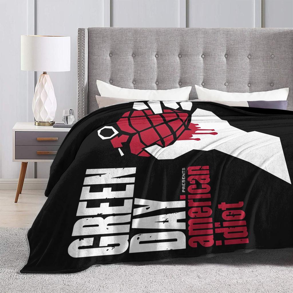 Зеленые Дни Панк Плед Альбом American Idiot Фланелевый Потрясающий Дышащий Плед для Украшения Дома